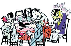 网友自制餐桌使用手机规范 看看你有几条中枪了？