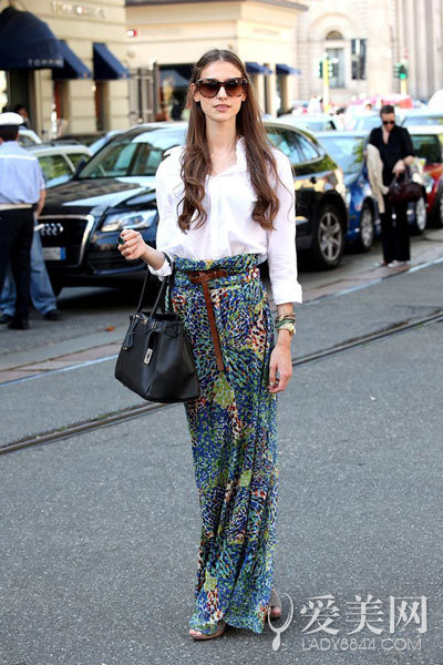  衬衫mix长裙 工作&休闲两相宜 