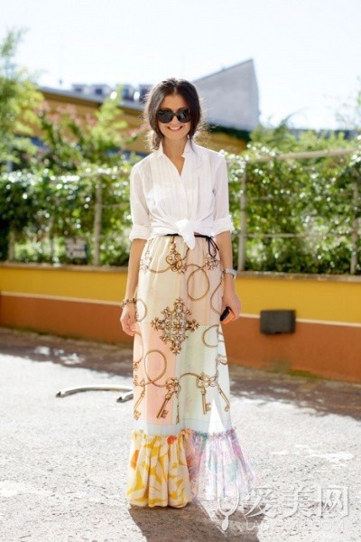  衬衫mix长裙 工作&休闲两相宜 