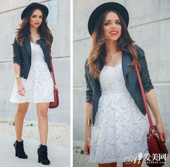 白色抹胸蕾丝短裙