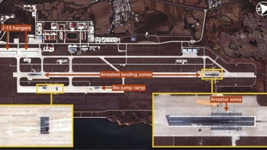 资料图：中国荒地村空军基地卫星图像。