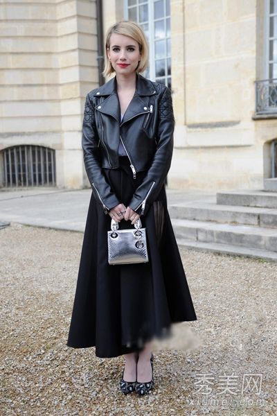 　皮夹克示范搭配